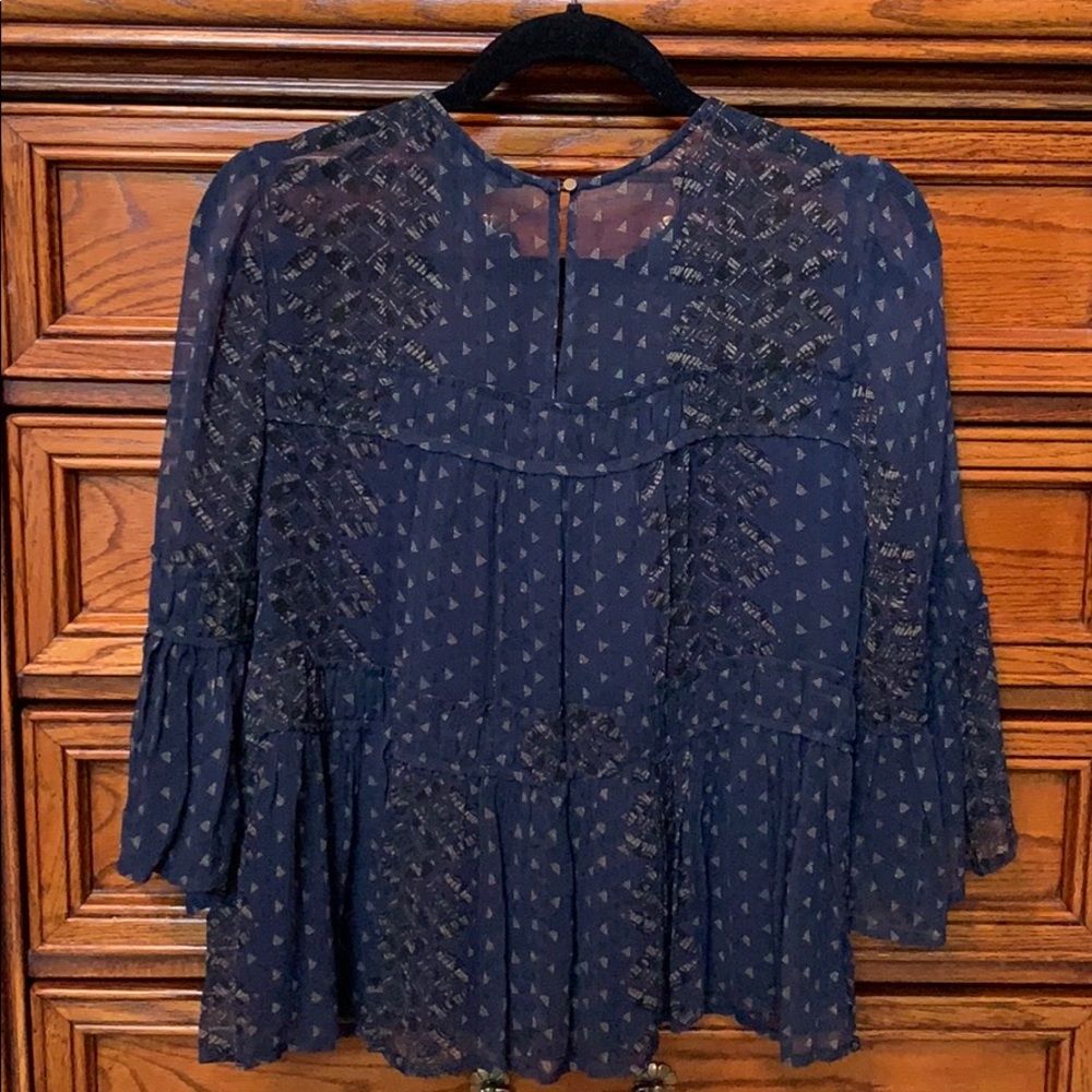 NWOT Lucky Brand Boho Peasant Blouse - Picture 6 of 8